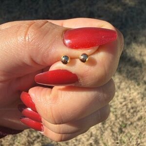 14K Solid Gold Stud Earrings